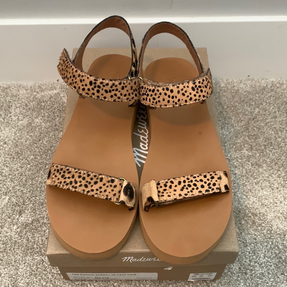 Madewell Maggie Sandal In leopard Calf Hair